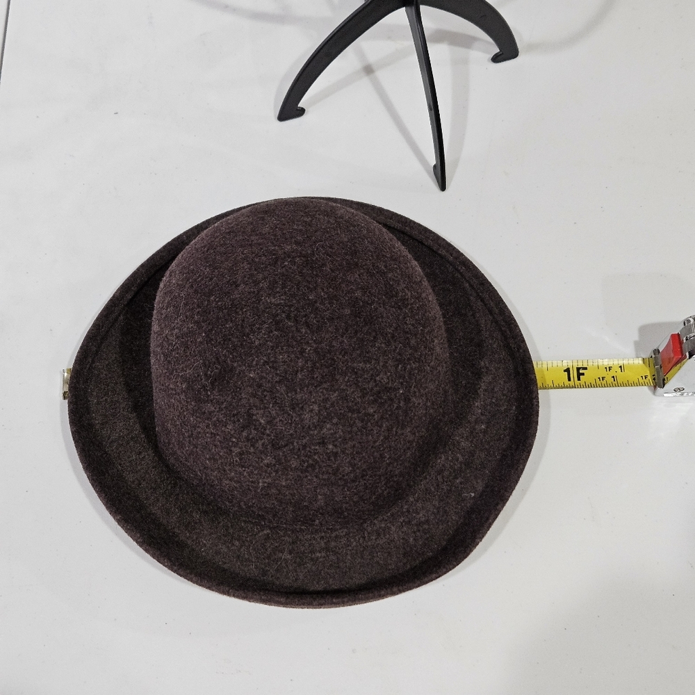 Vintage Brown PLATANIA Women's 100% Wool Hat - Made In Italy 🇮🇹 - Picture 3 of 5